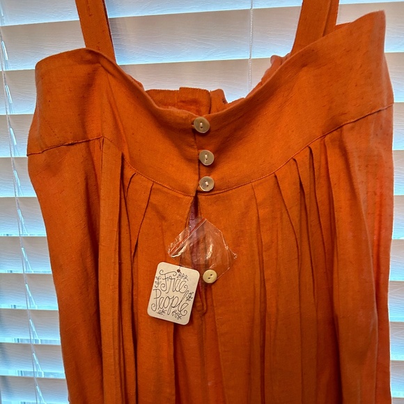 Free People Classic Shapeless Fit Jumpsuit Orange - Picture 4 of 10